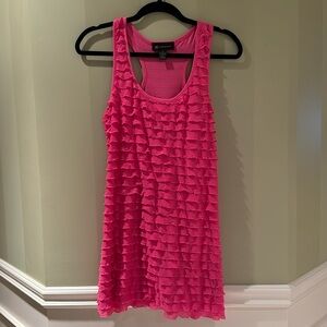 INC International Concepts Pink Racerback Ruffle Mini Dress Women's Size M